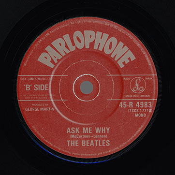 The Beatles – Please Please Me / Ask Me Why (Parlophone 45-R 4983) – label (solid center), side B