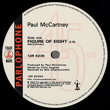 Paul McCartney - Figure Of Eight / This One (Club Lovejoys Mix) (Parlophone 12R 6235) – label, side A
