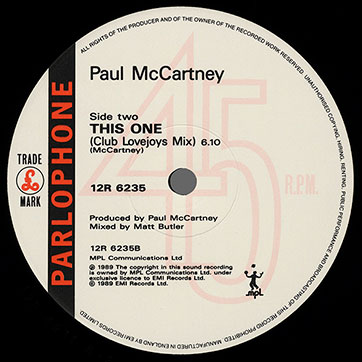 Paul McCartney - Figure Of Eight / This One (Club Lovejoys Mix) (Parlophone 12R 6235) – label, side B