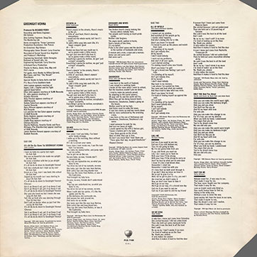 Ringo Starr - GOODNIGHT VIENNA (Apple PCS 7168) - inner sleeve, back side